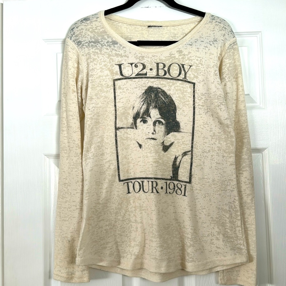 U2 Boy Tour 1981 Long Sleeve Burnout Top (vintage replica) - M/L
